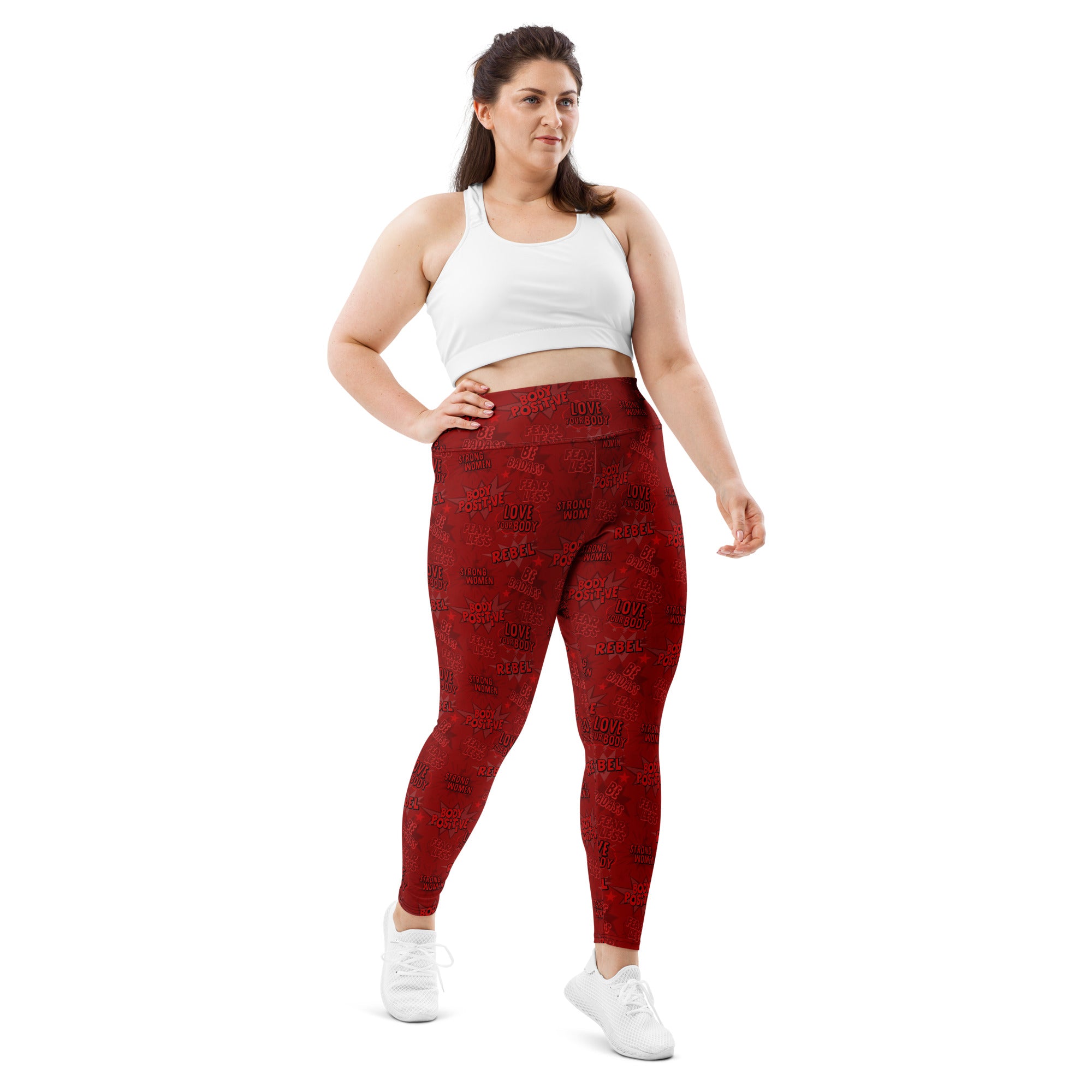 Empower Leggings in Crimson Red | Plus Size